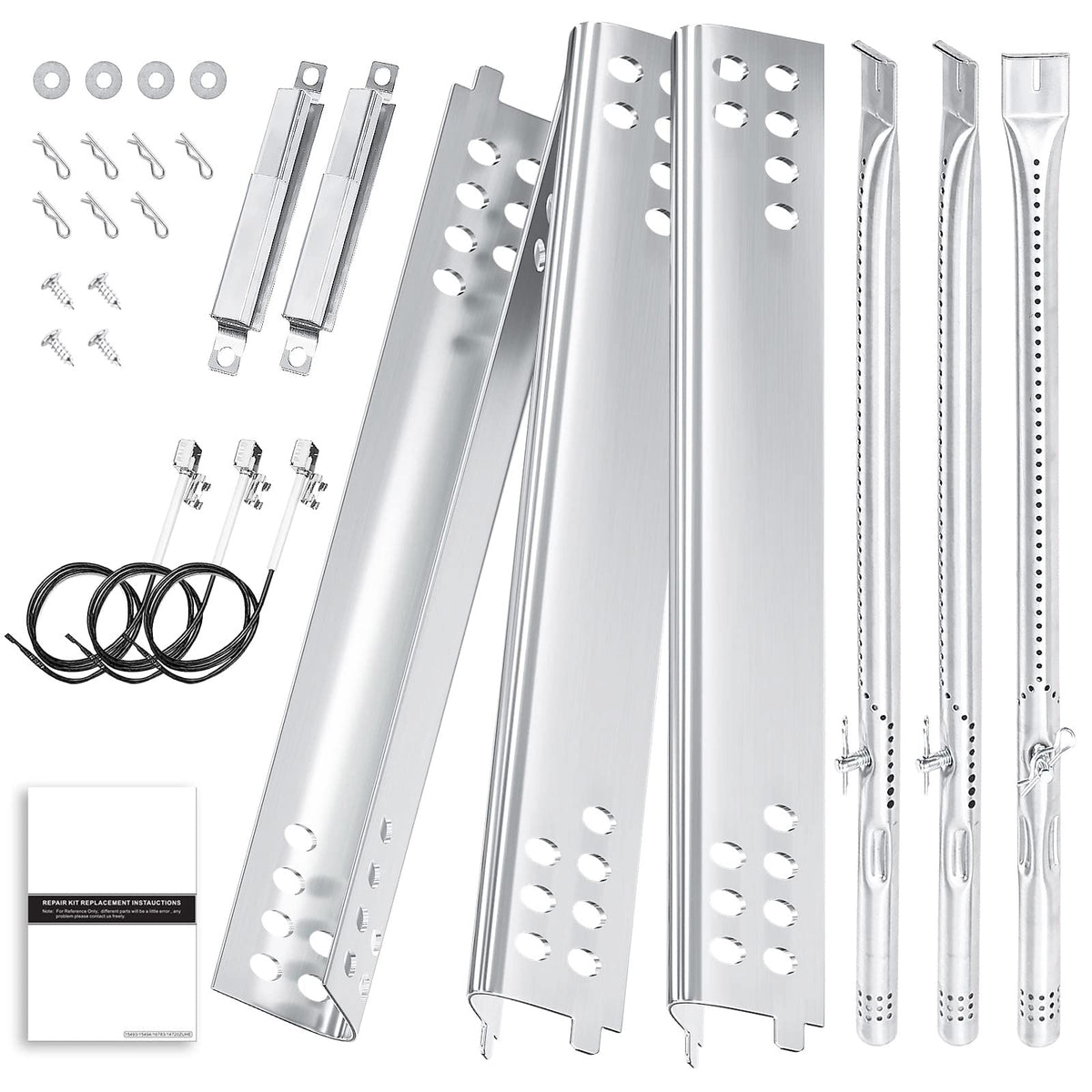 Hisencn front view of replacement grill parts kit showing organized components and easy identification