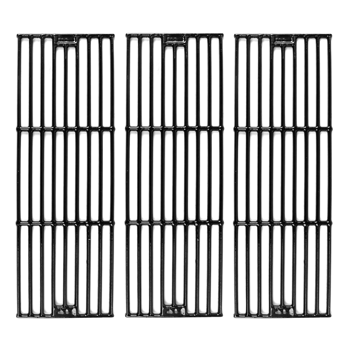 Hisencn front view of cast iron grates showing fit and coverage benefit