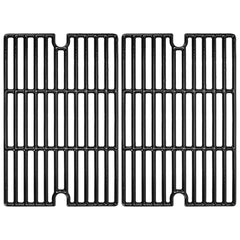Hisencn front view of two cast iron grates showing sturdy build and even heat distribution