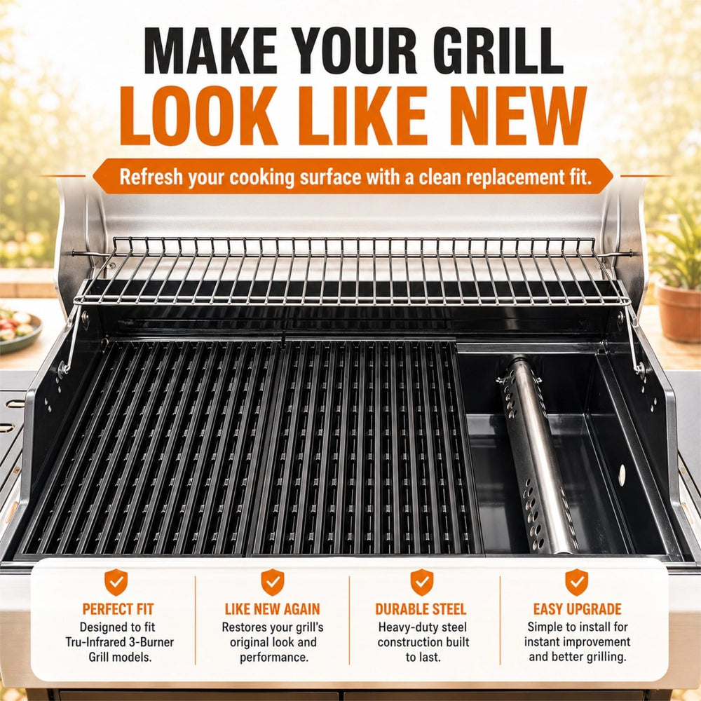 Hisencn grates installed inside a Char-Broil grill improving heat distribution
