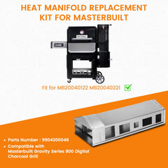 Hisencn heat manifold installed in Masterbuilt grill demonstrating even heat distribution