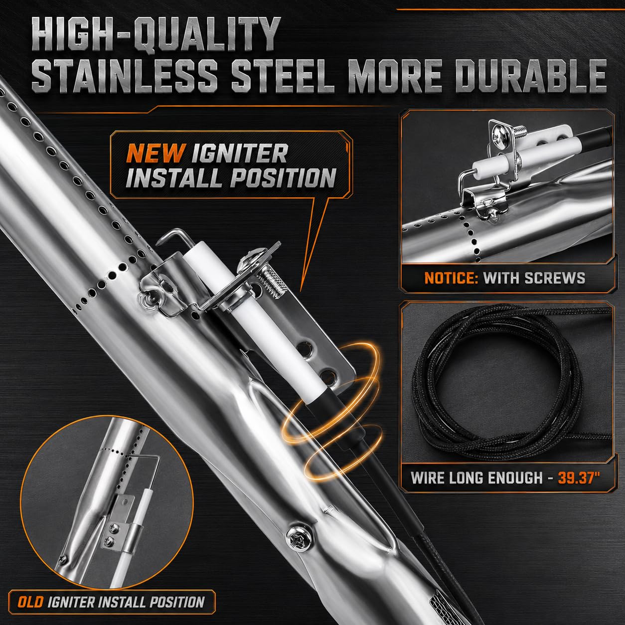 Hisencn igniter electrode full length illustrating easy installation