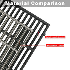 Hisencn grates installed in a Dyna-Glo grill demonstrating correct fit and stable placement