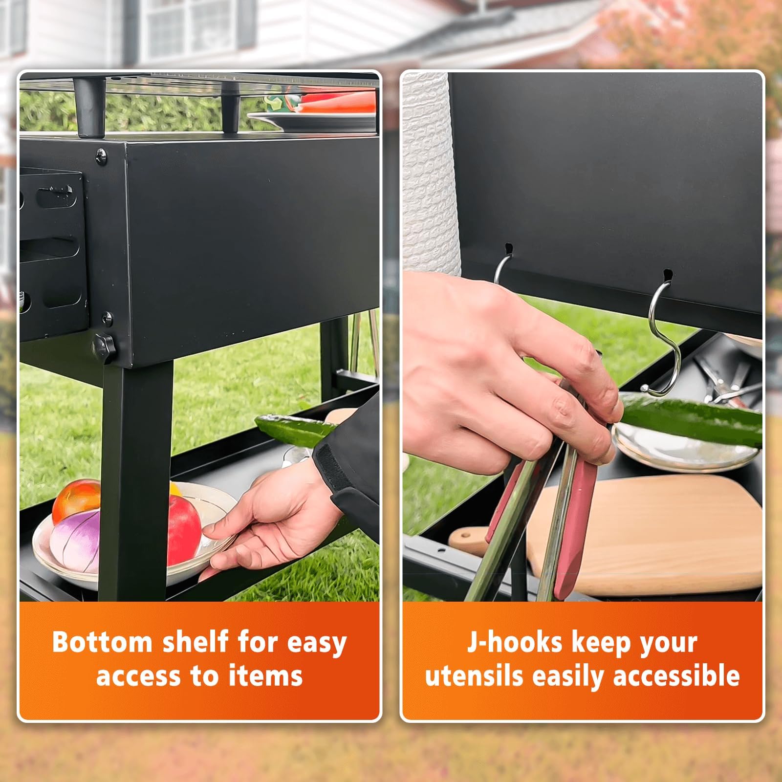 Hisencn cart in use at a tailgate with griddle demonstrating portable outdoor cooking