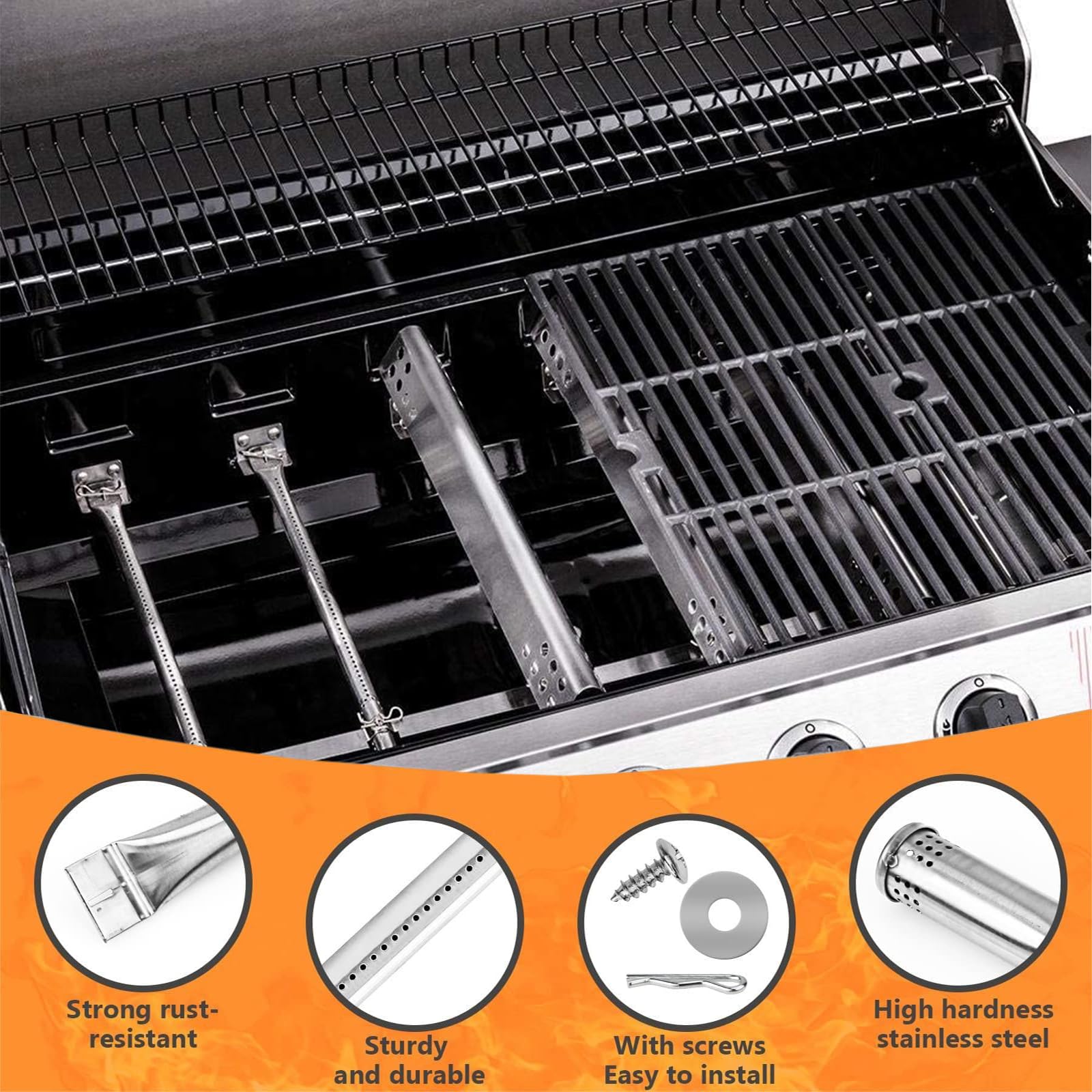 Hisencn installation hardware spread showing screws and instructions for easy fitment