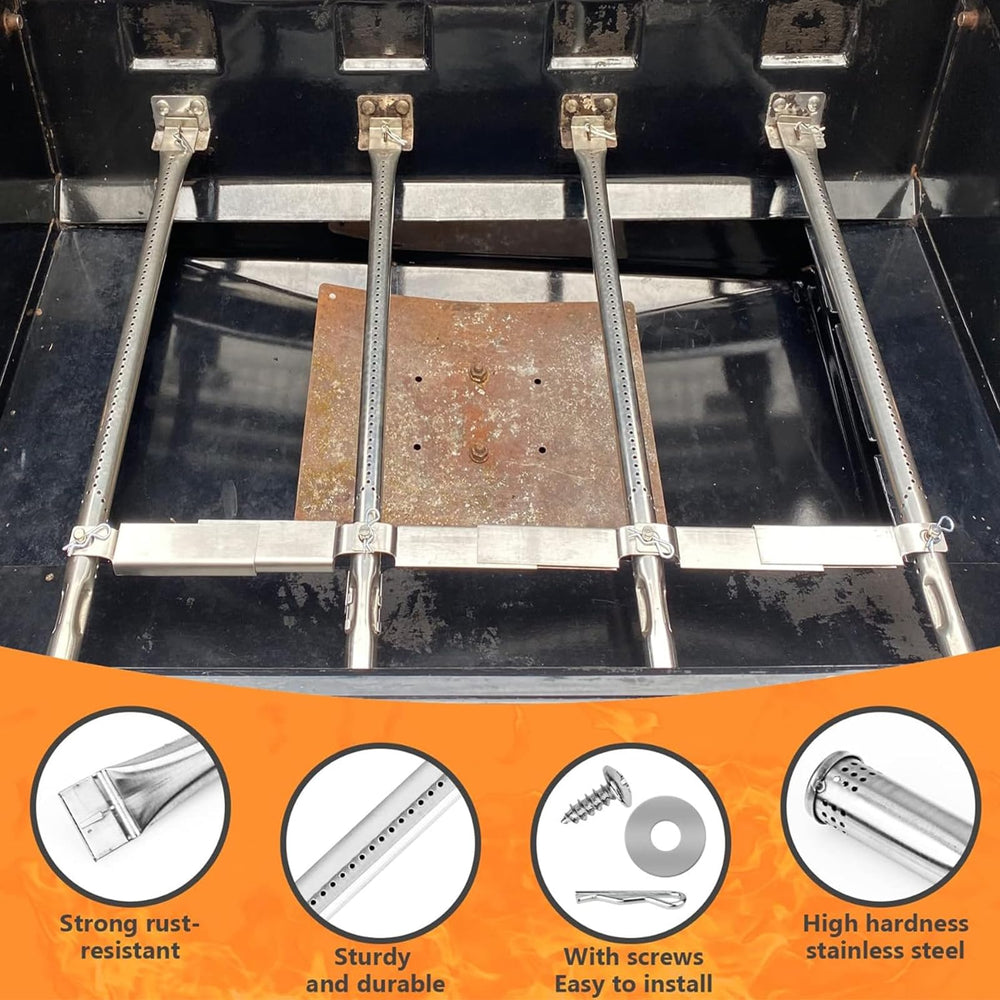 Hisencn installed burner inside grill illustrating improved even heating