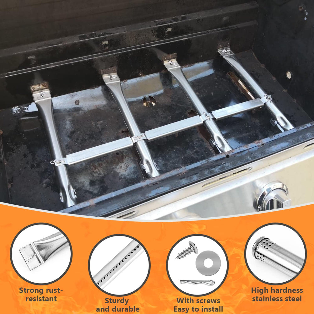 Hisencn installed burner inside Char-Broil grill restoring even heating across grates