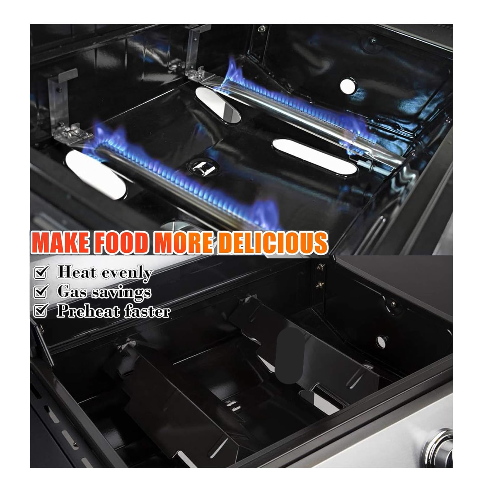Hisencn installed heat plate inside grill showing restored protection and even cooking