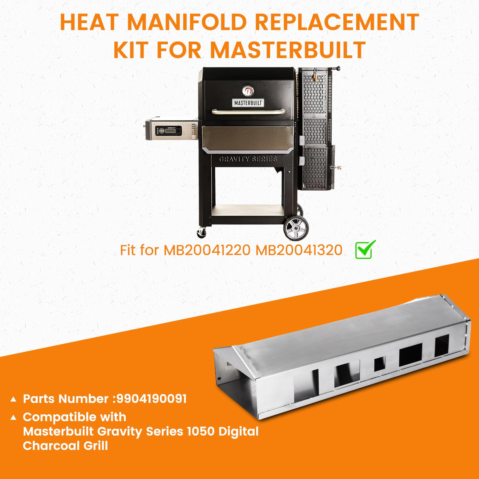 Hisencn manifold installed in a Masterbuilt grill demonstrating even heat