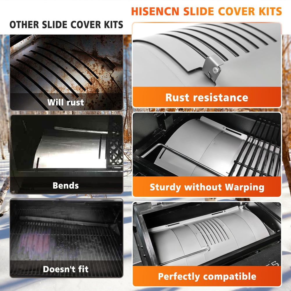 Hisencn kit installed in Pit Boss grill showing improved heat distribution