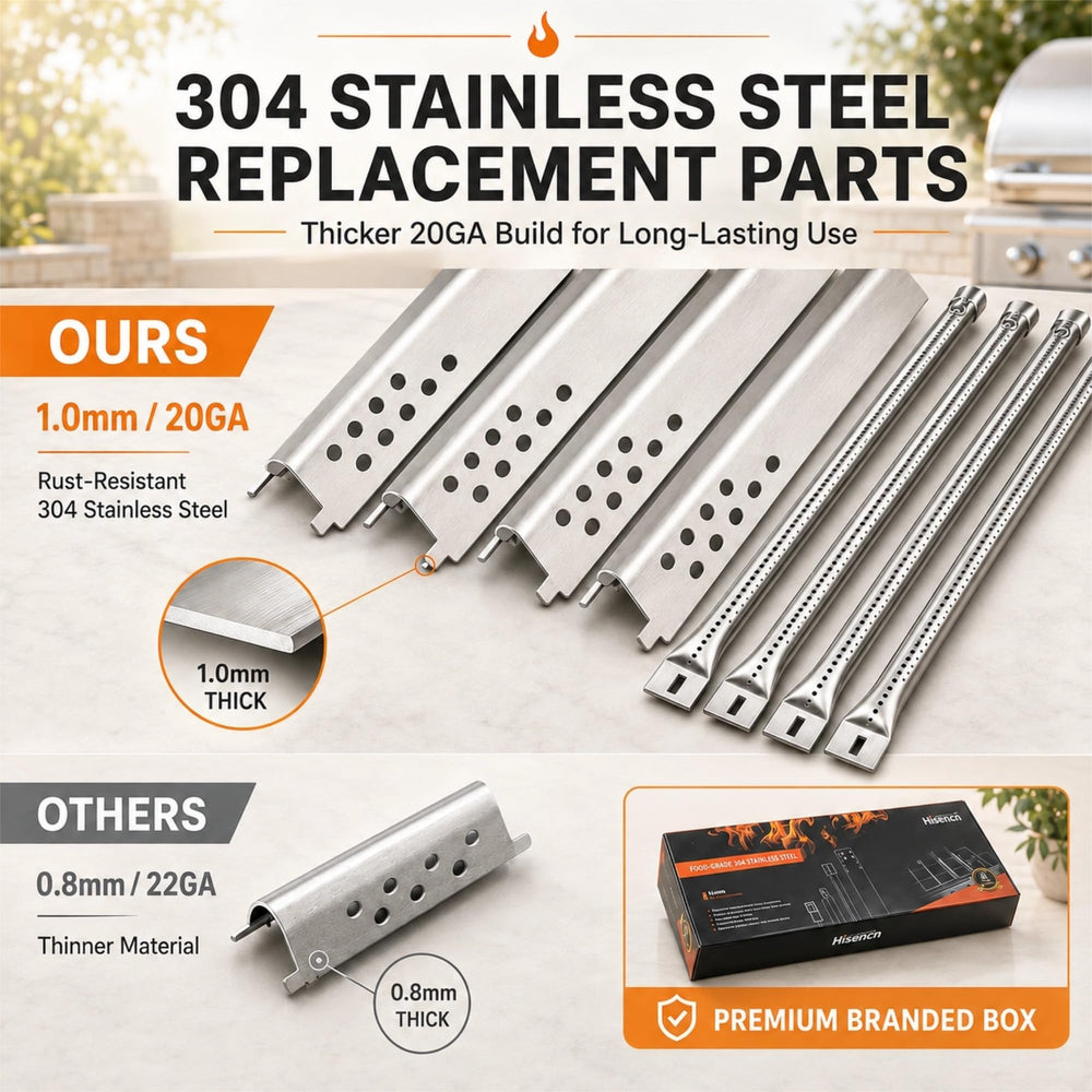Hisencn heat plates in backyard grill creating consistent cooking results