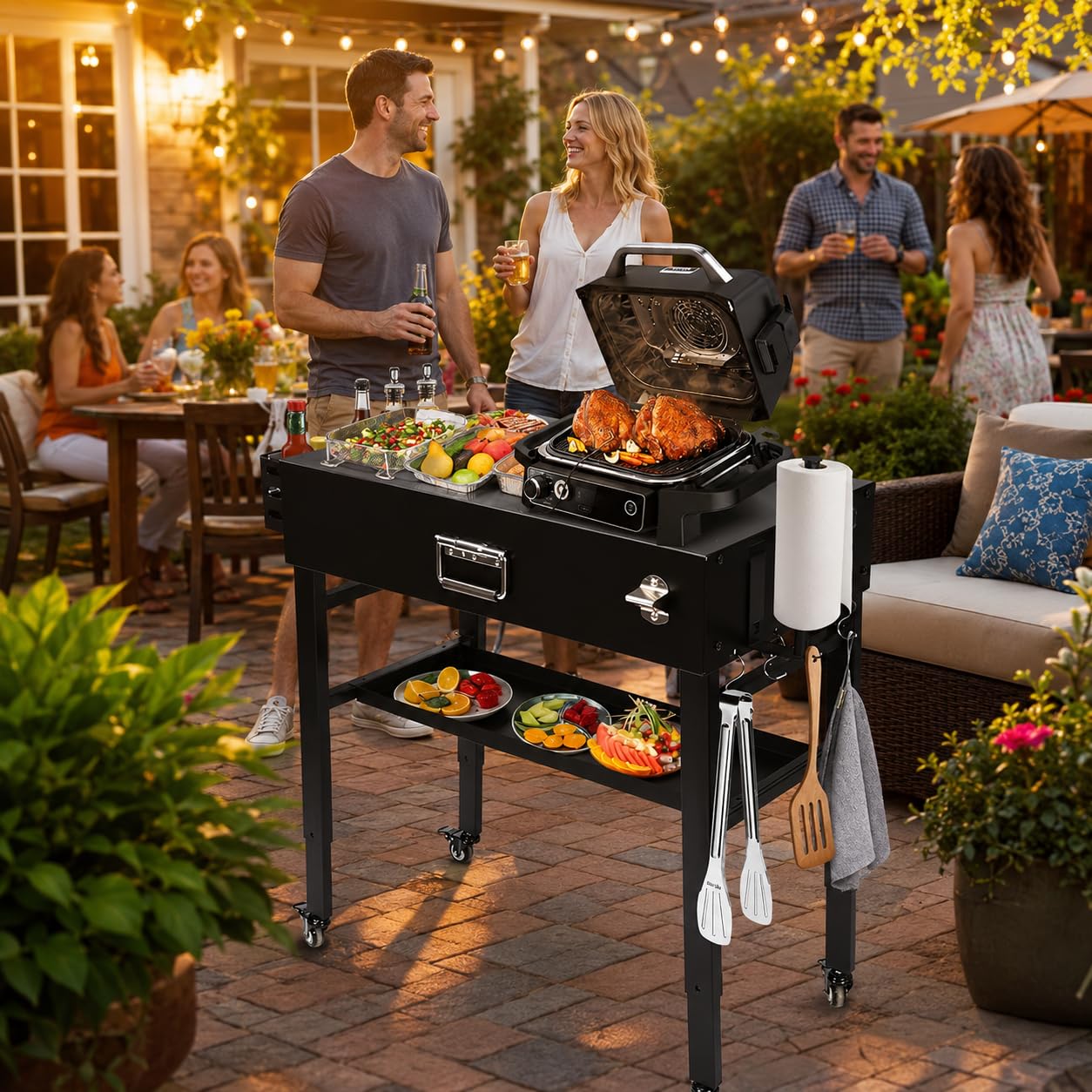Hisencn tailgate scene with pizza oven showcasing portable outdoor cooking