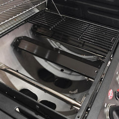Hisencn porcelain steel heat plate detail showing smooth coating for easier cleanup and reduced flare-ups