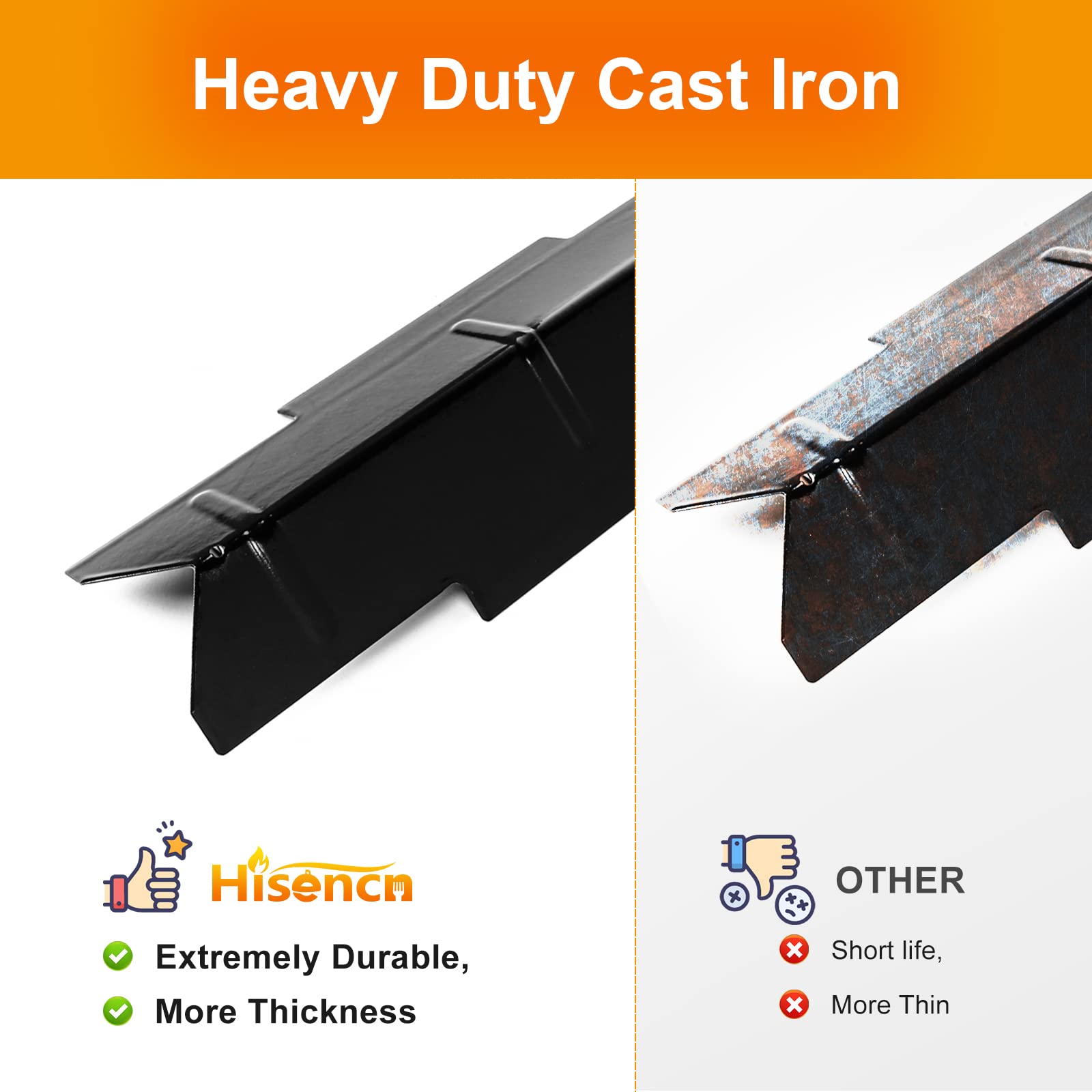 Hisencn heat plate next to grill grate for size comparison and fit confirmation