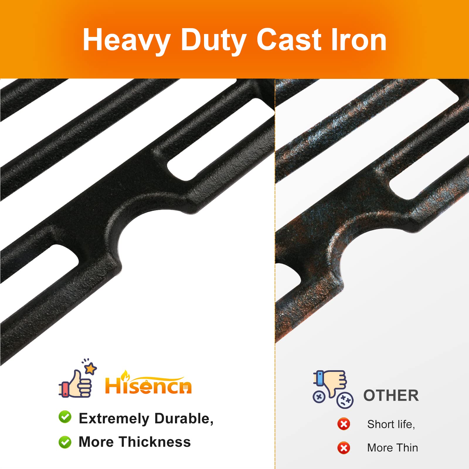 Hisencn sear marks on steak using the cast iron grate for appetizing finish