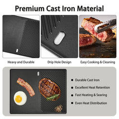 Hisencn smooth griddle surface detail for easy flipping and simple cleaning