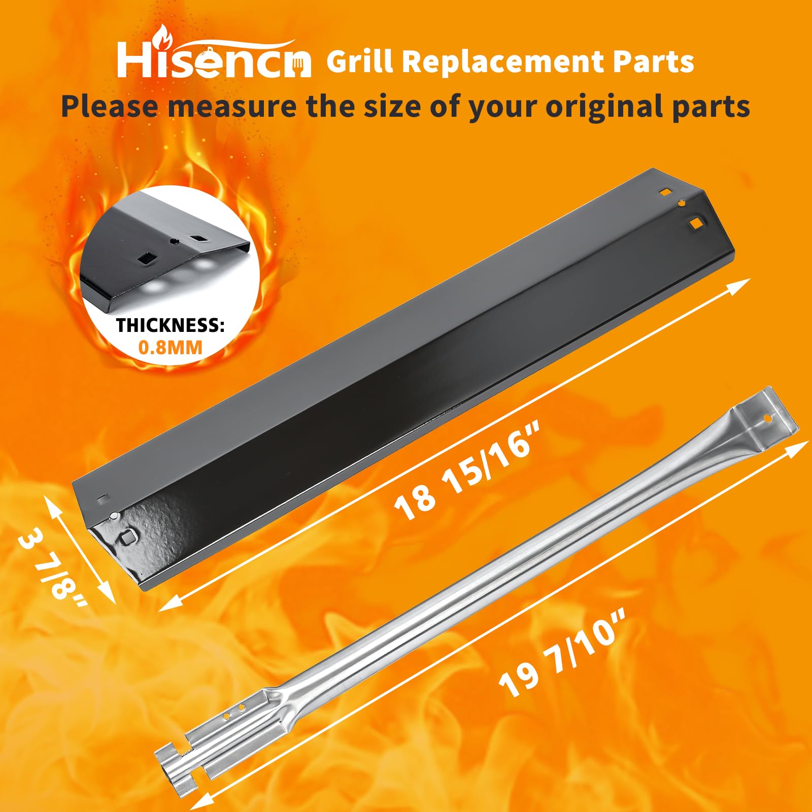 Hisencn stainless burner closeup highlighting durable corrosion-resistant steel