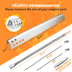 Hisencn stainless-steel burner close-up showing corrosion resistance and consistent flame