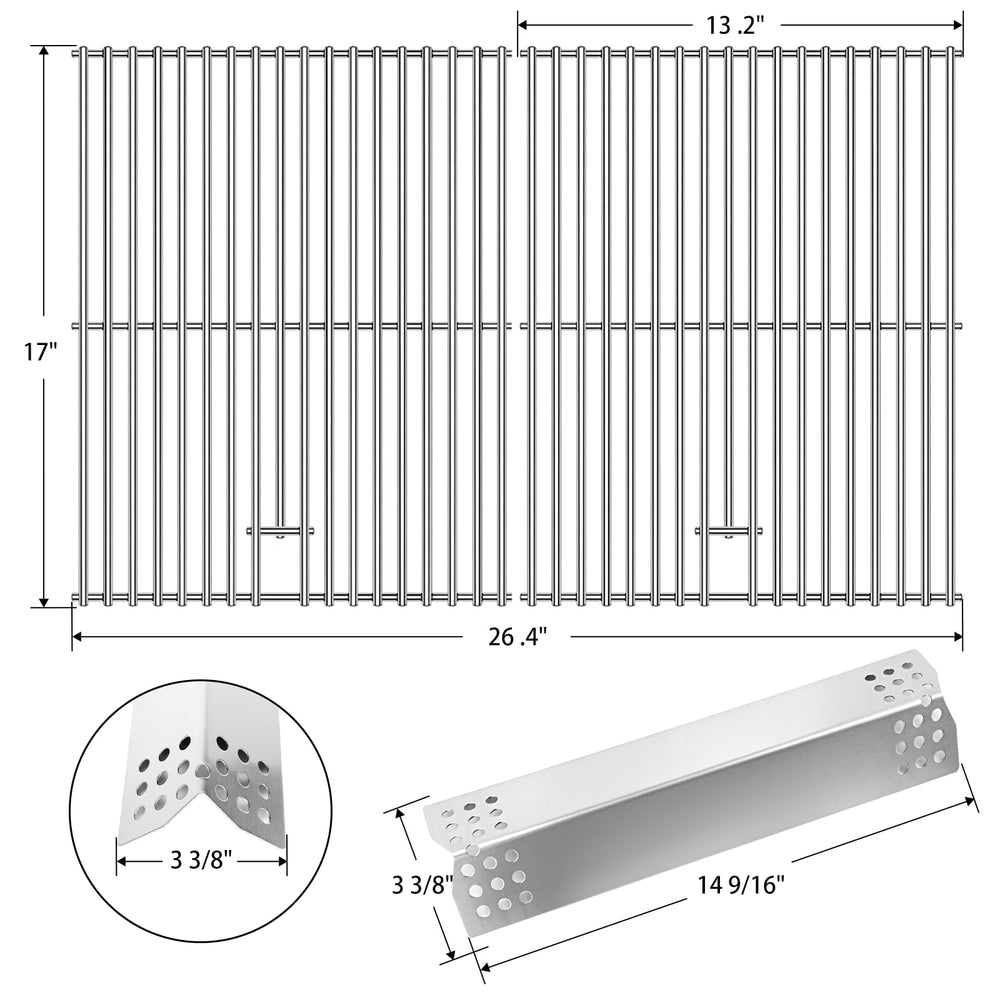 Hisencn close-up of stainless-steel grate texture, durable surface for even searing and easy cleaning