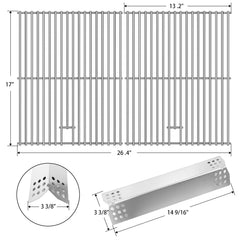 Hisencn close-up of stainless-steel grate texture, durable surface for even searing and easy cleaning
