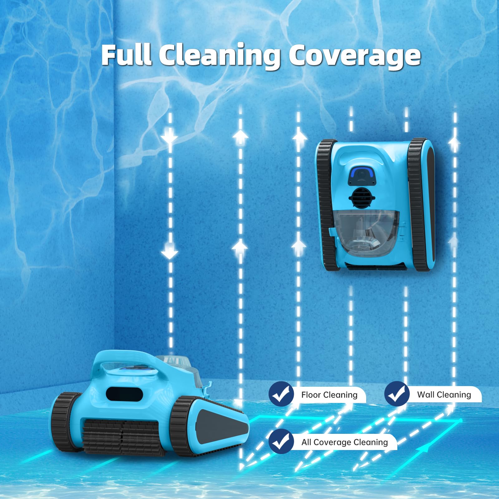 HISION in backyard pool lifestyle scene highlighting hands-free cleaning benefit