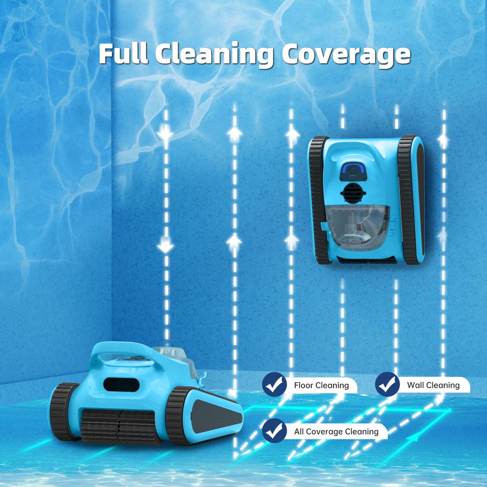 HISION in backyard pool lifestyle scene highlighting hands-free cleaning benefit