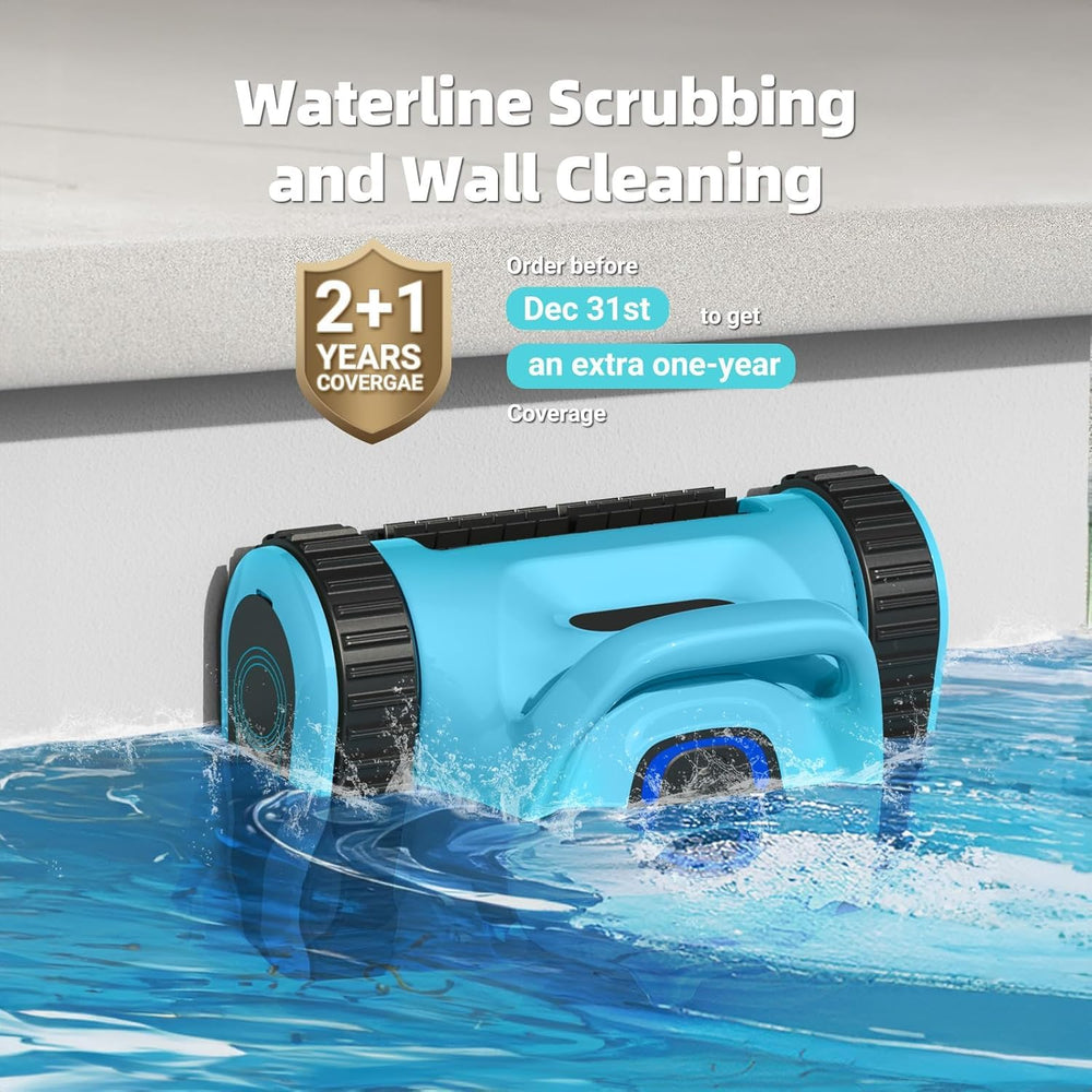 HISION robot climbing pool wall demonstrating vertical cleaning ability and coverage