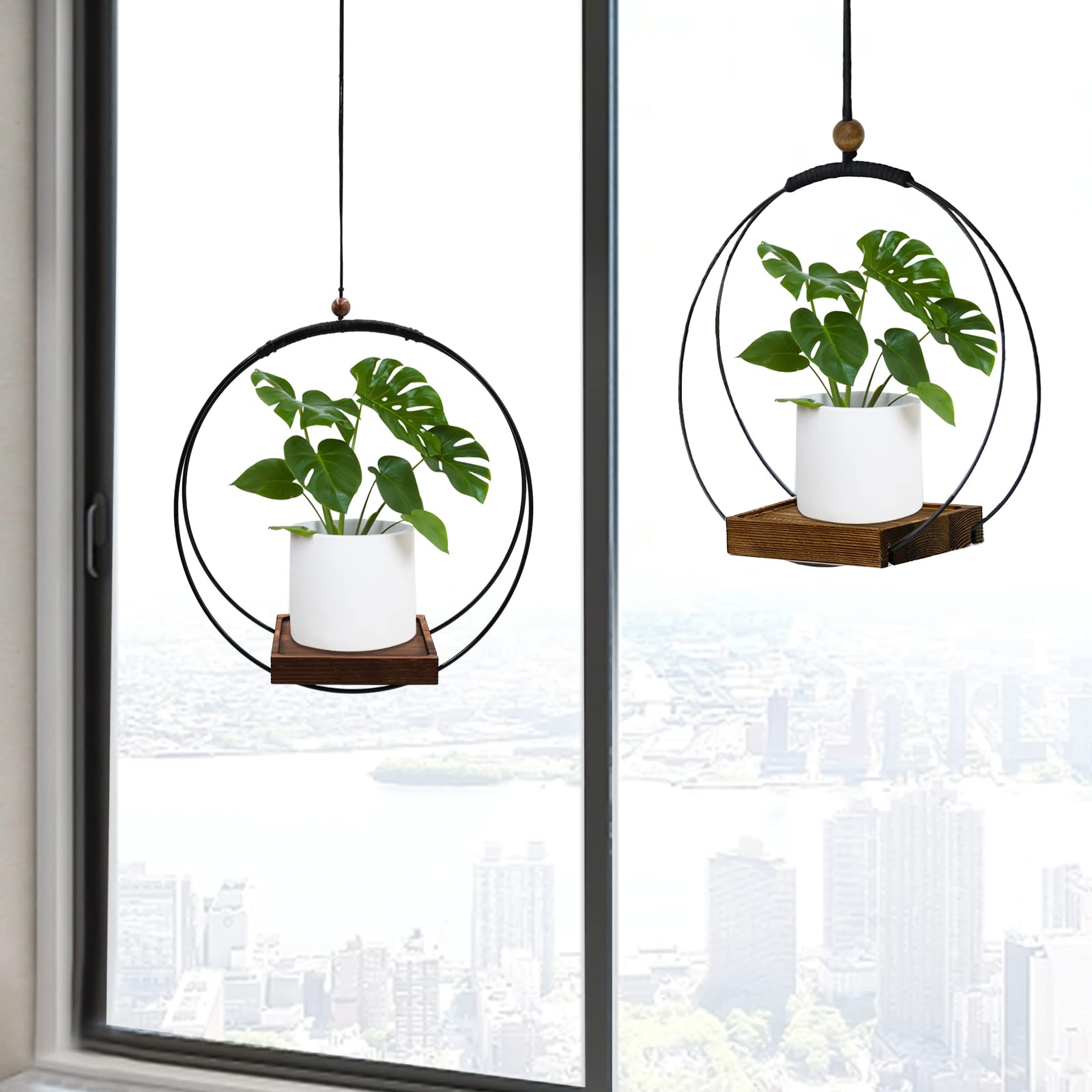 hismocal pair styled in entryway showing decorative flair and cohesive look