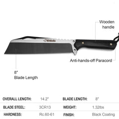 Hitdudu blade closeup highlighting 3CR13 stainless edge and corrosion resistance