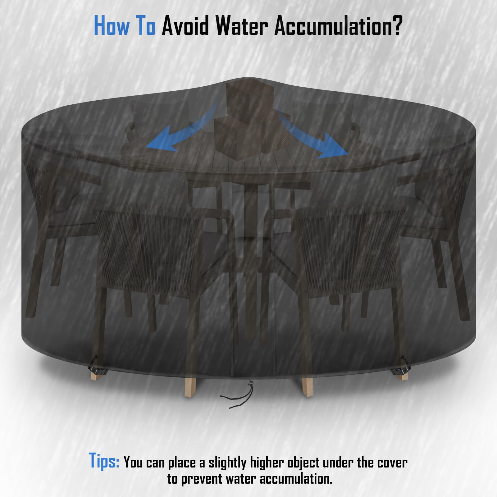 Hiticover shedding rain in a storm, waterproof protection for outdoor pieces