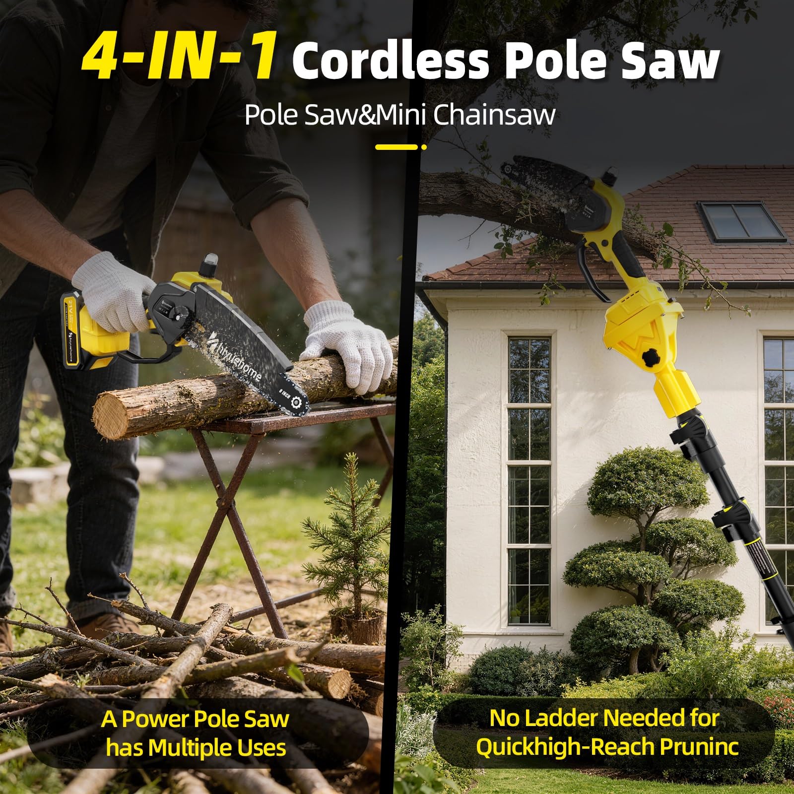 hiyuehome extendable pole with ruler showing ladder-free reach