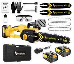 hiyuehome front view showing compact saw and yellow housing benefit portability