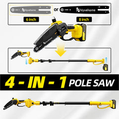 hiyuehome handheld chainsaw close-up showing precise trimming control