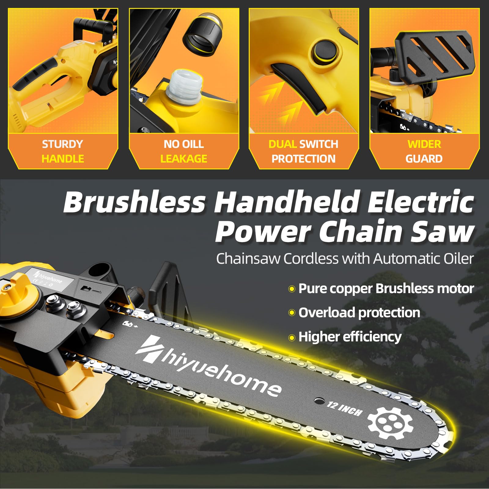 hiyuehome saw cutting a branch outdoors demonstrating easy pruning