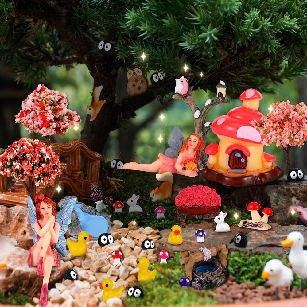 HIYZI animal figures including rabbit and owl demonstrating whimsical scene variety