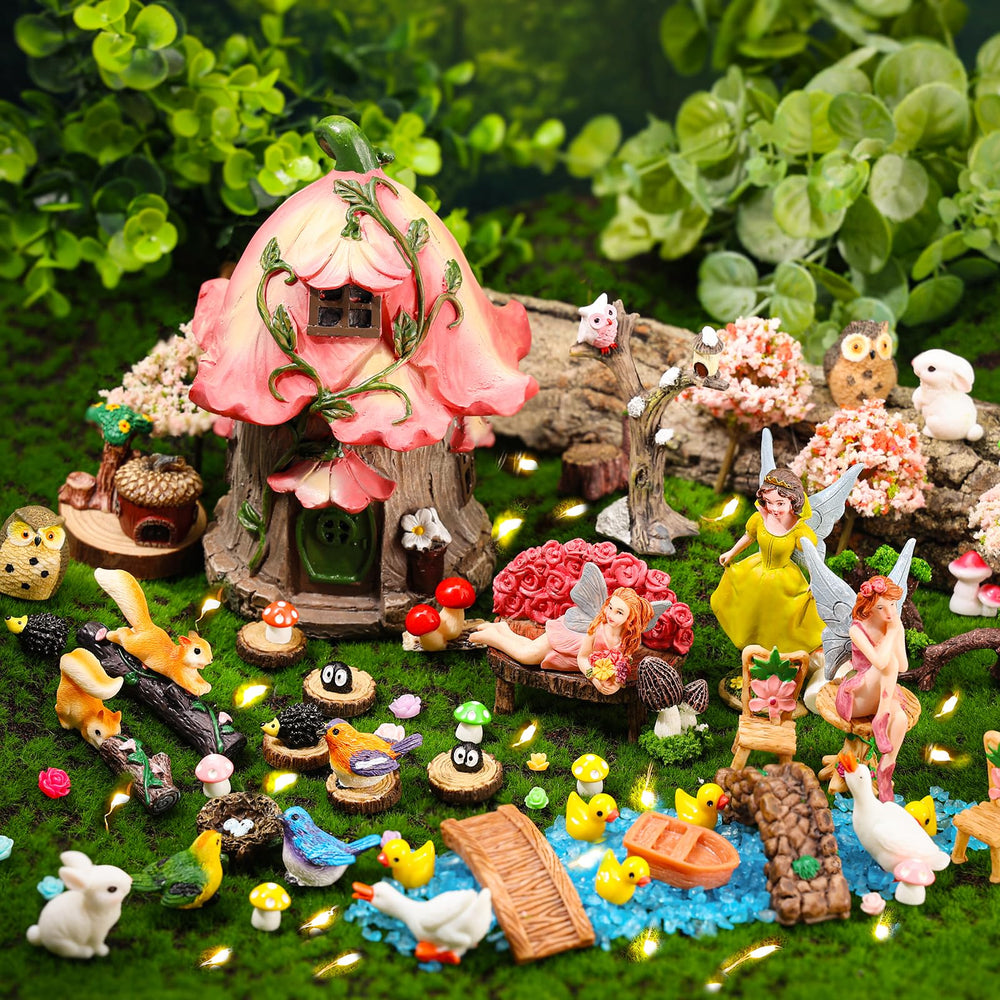 HIYZI fairy house front view showing charming focal point and easy setup