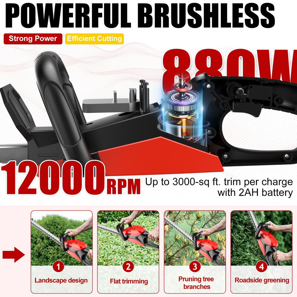 HJLYZYA cordless trimmer in use shaping a hedge for quick yard upkeep