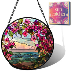 HKDGOKA front view of sun catcher showing colorful ocean flowers design