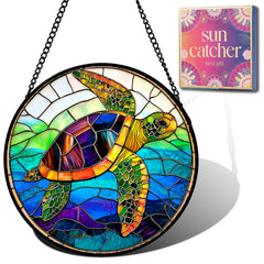 HKDGOKA sea turtle front view showing colorful acrylic and coastal charm