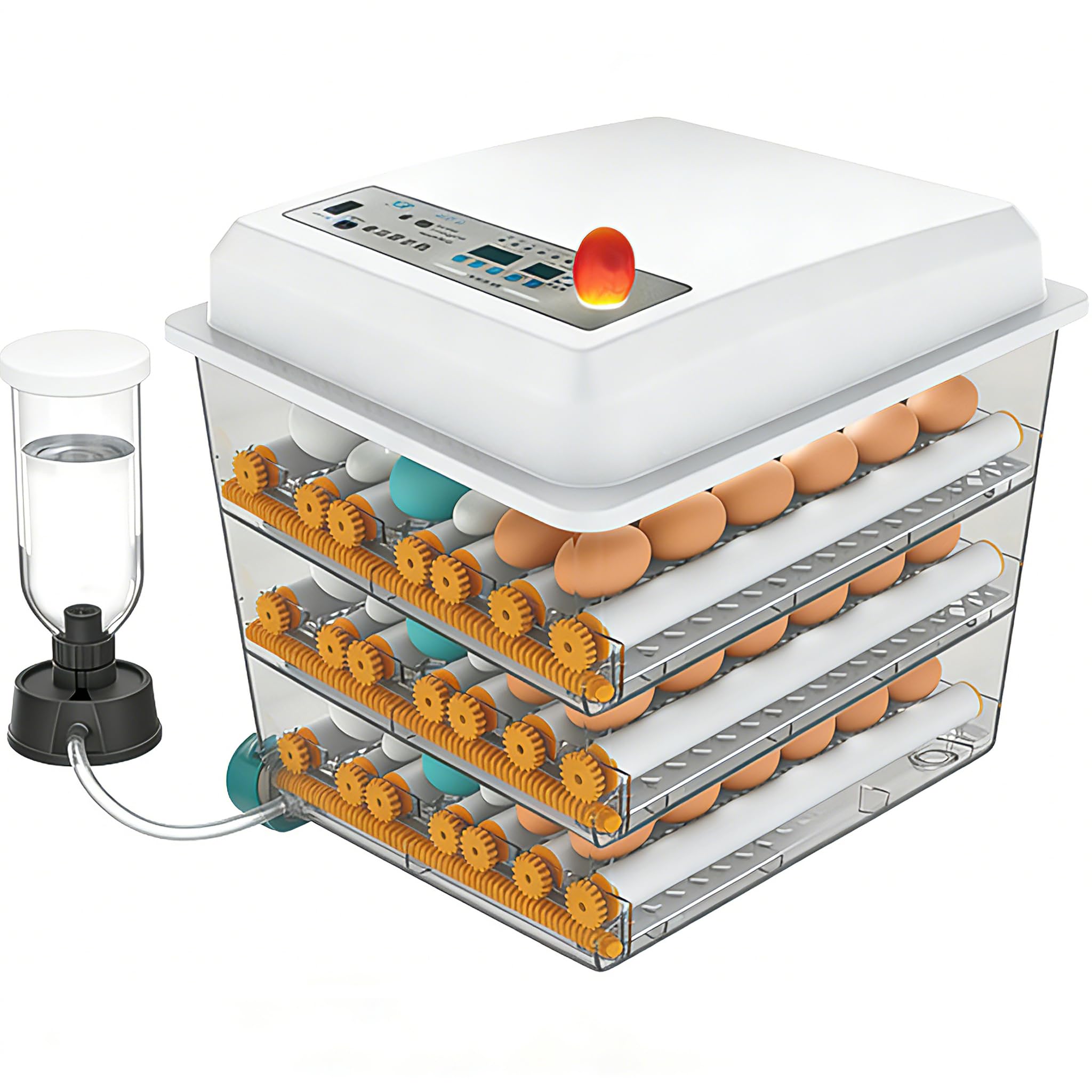 HKDQ incubator front view showing capacity and professional finish benefit