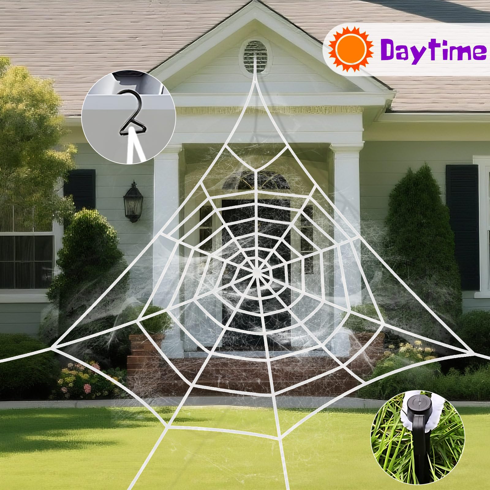 HKKDKTA folded spider web in storage bag showing compact packing for easy reuse