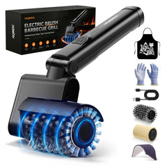 Hkmmdvc front view of cordless electric grill brush showing compact power