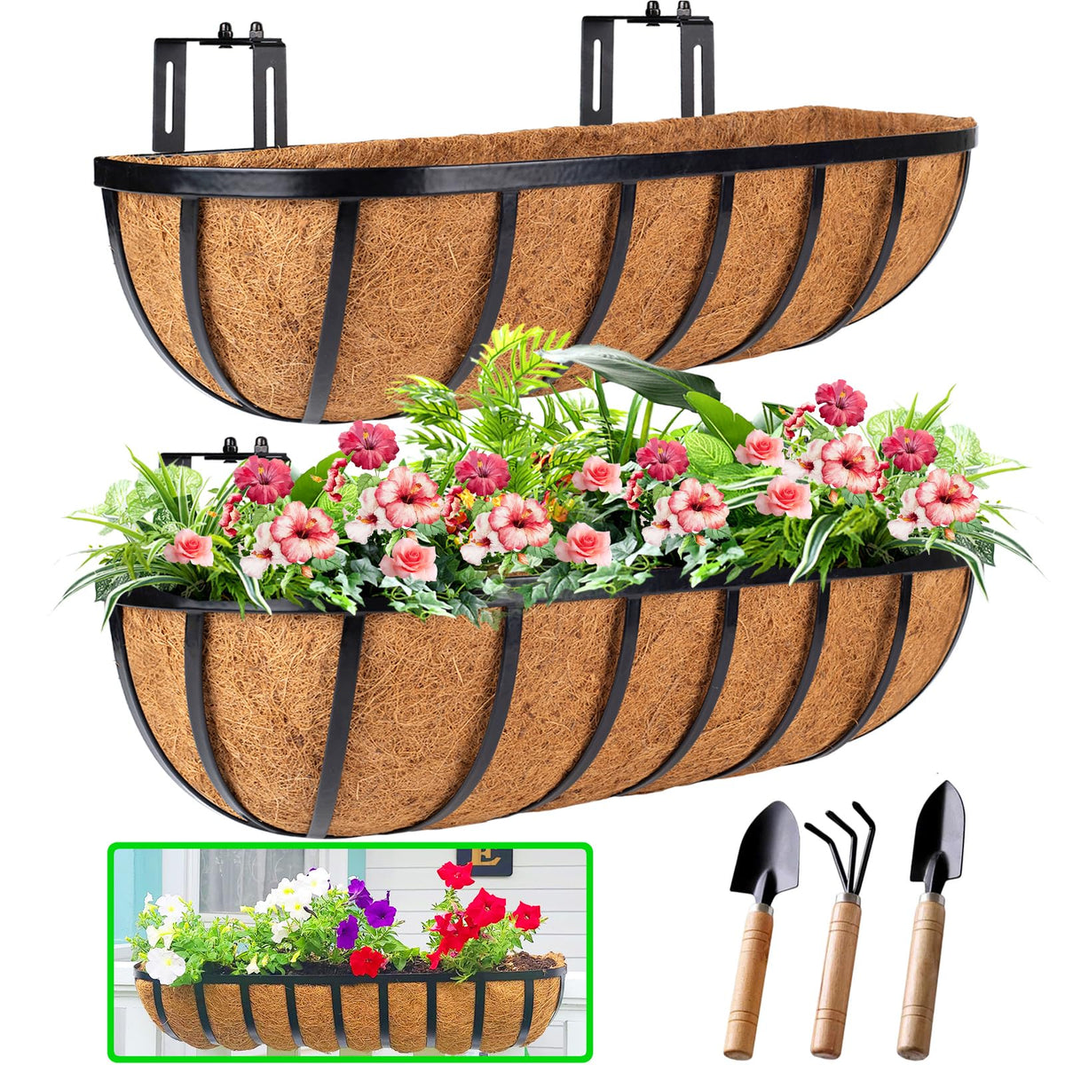 HKZ front view of two 24-inch planters showing neat finish and modern look