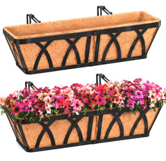 HKZ front view of two boxed planters showing compact packaging and benefit of easy setup