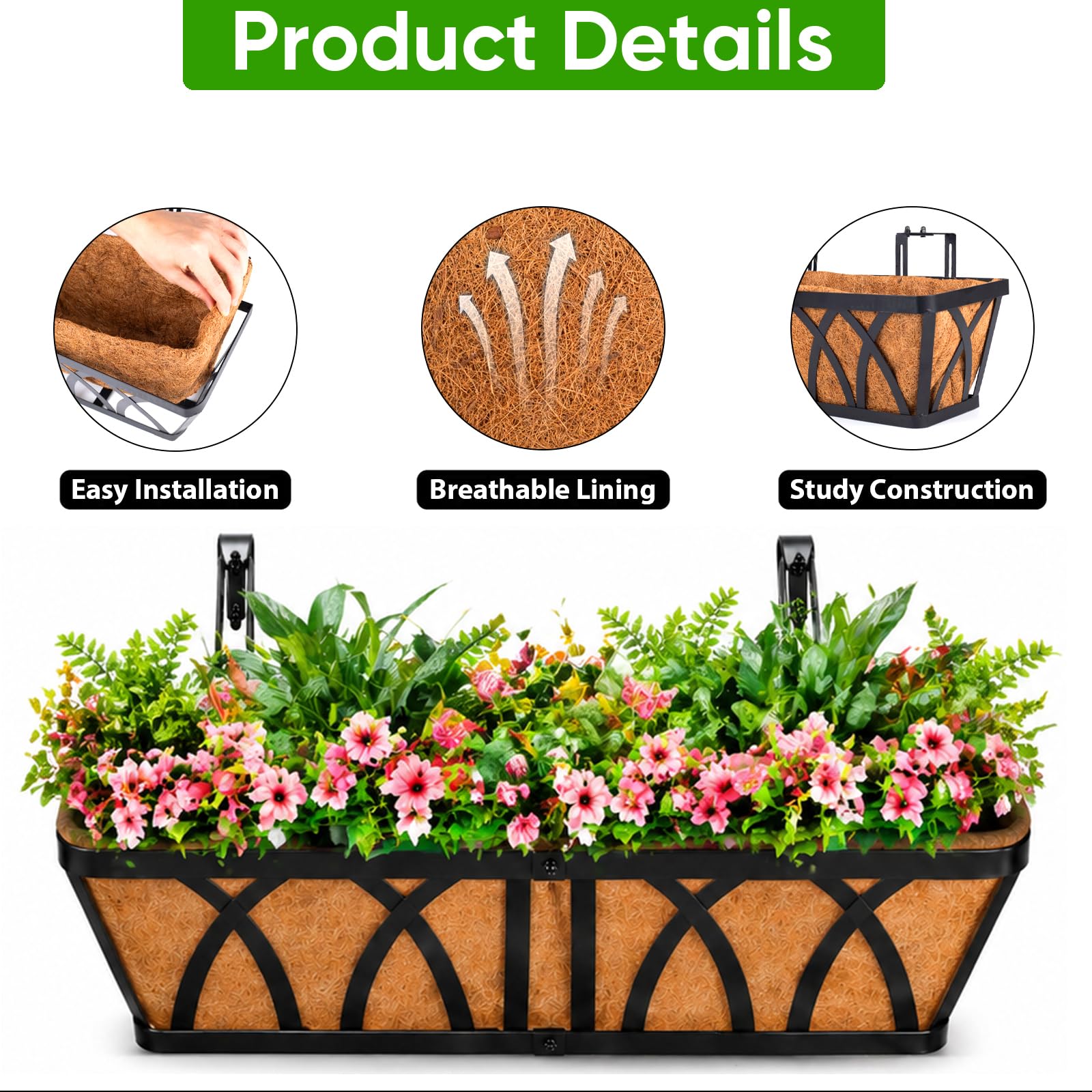 HKZ window box filled with colorful flowers showing instant curb appeal benefit