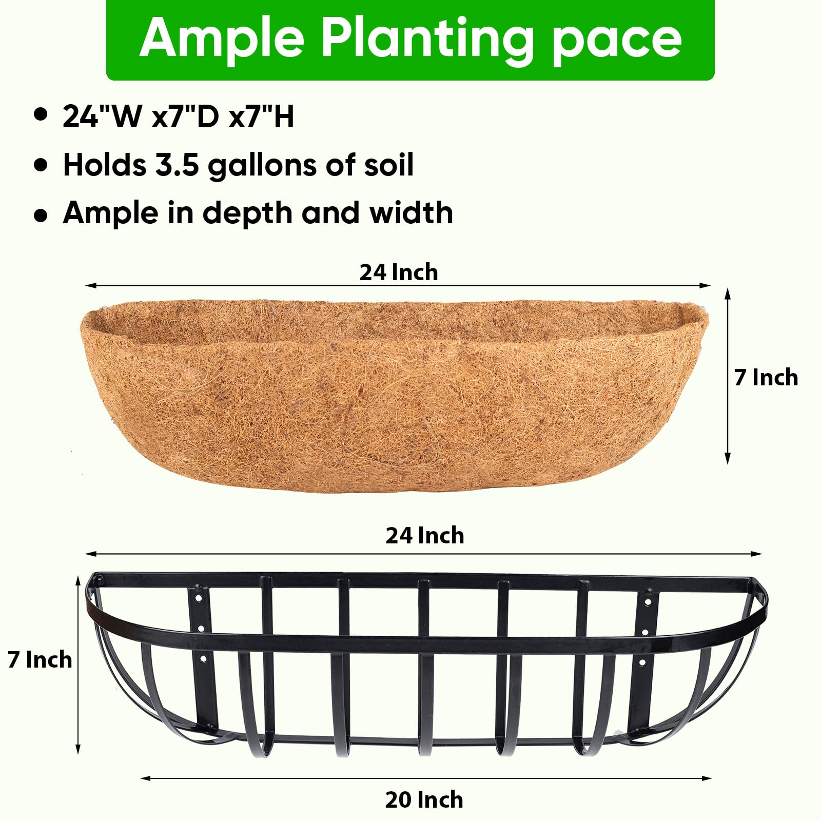 HKZ planter with coco liner and soil ready to plant for healthy root support