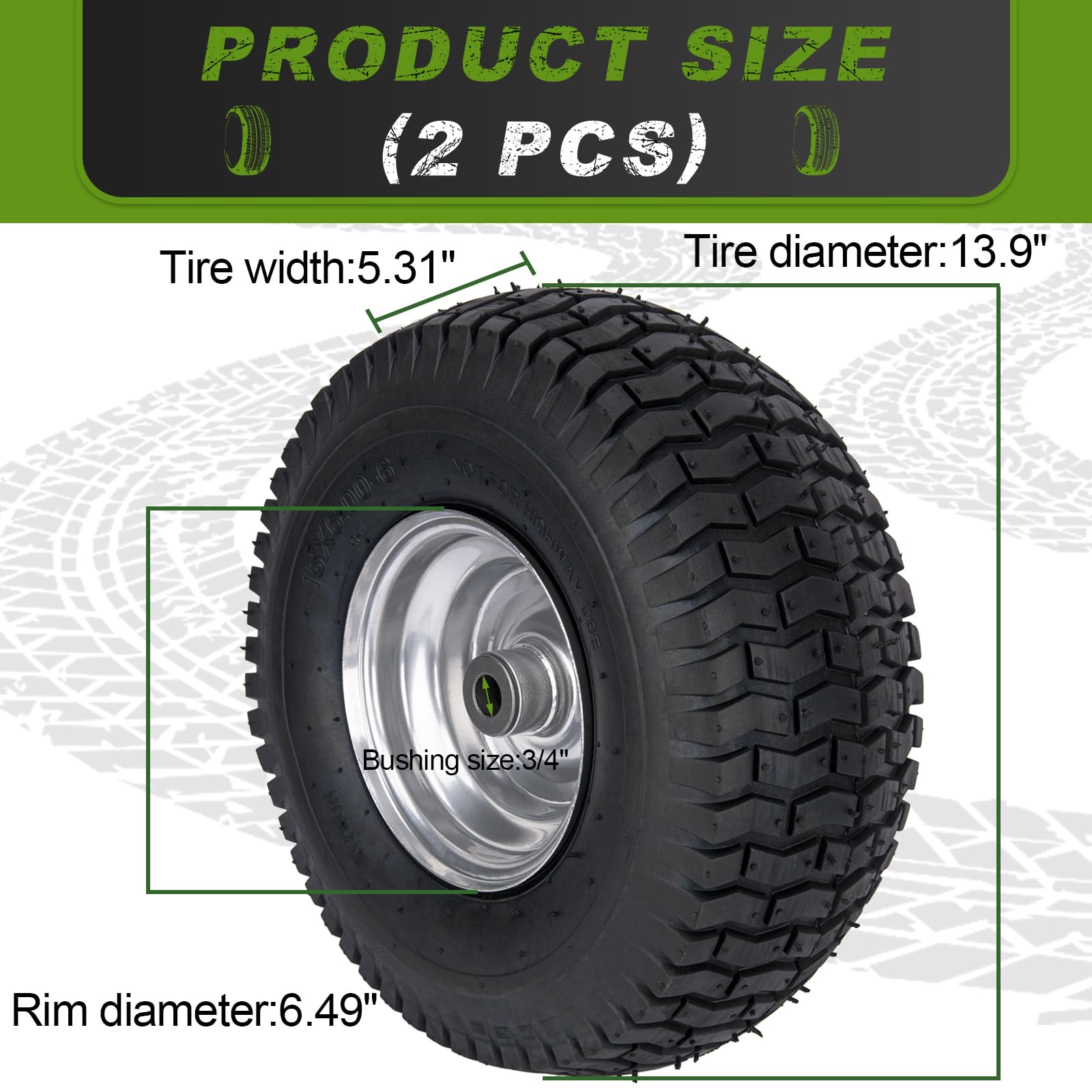 HLHgirl close-up of multi-trace tread highlighting improved traction on turf