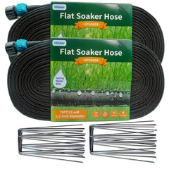 Hlinker front packaging showing two 75ft rolls and included stakes, durable and ready