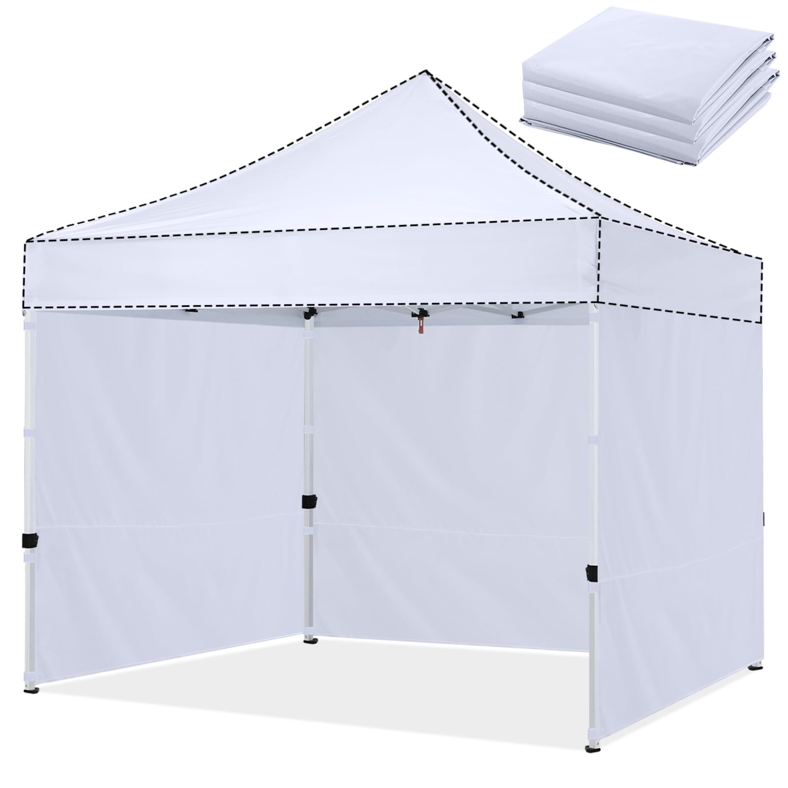 HLong white sidewall front view showing full panel and clean protection