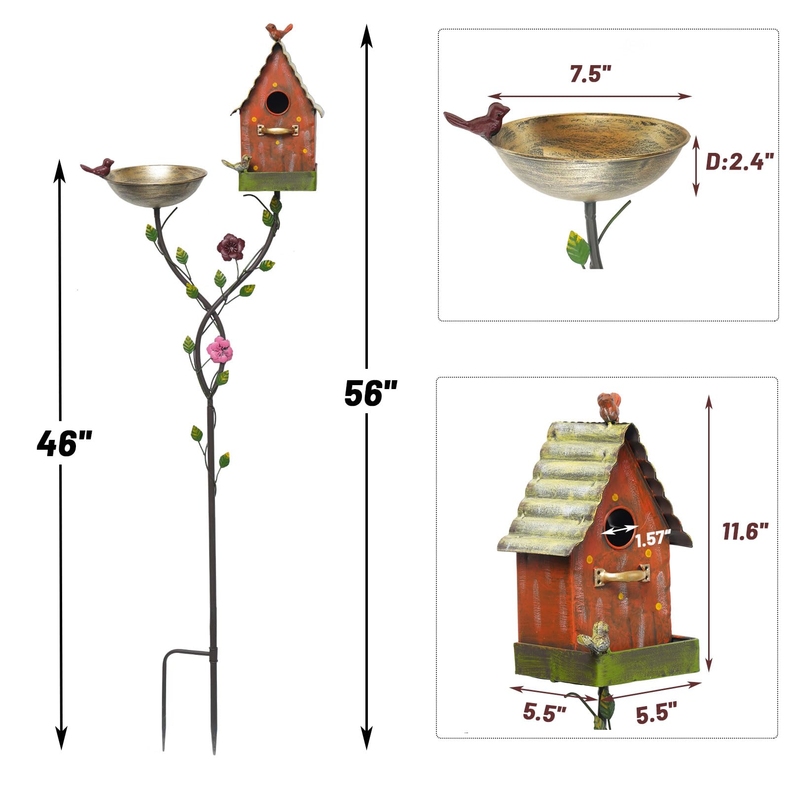 HLQMFHT birdhouse front detail showing entrance and protective cavity benefit